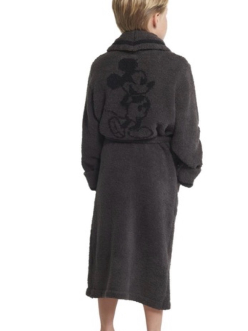 Children's Barefoot Dream Disney Gray Mickey Mouse Hooded Bathrobe